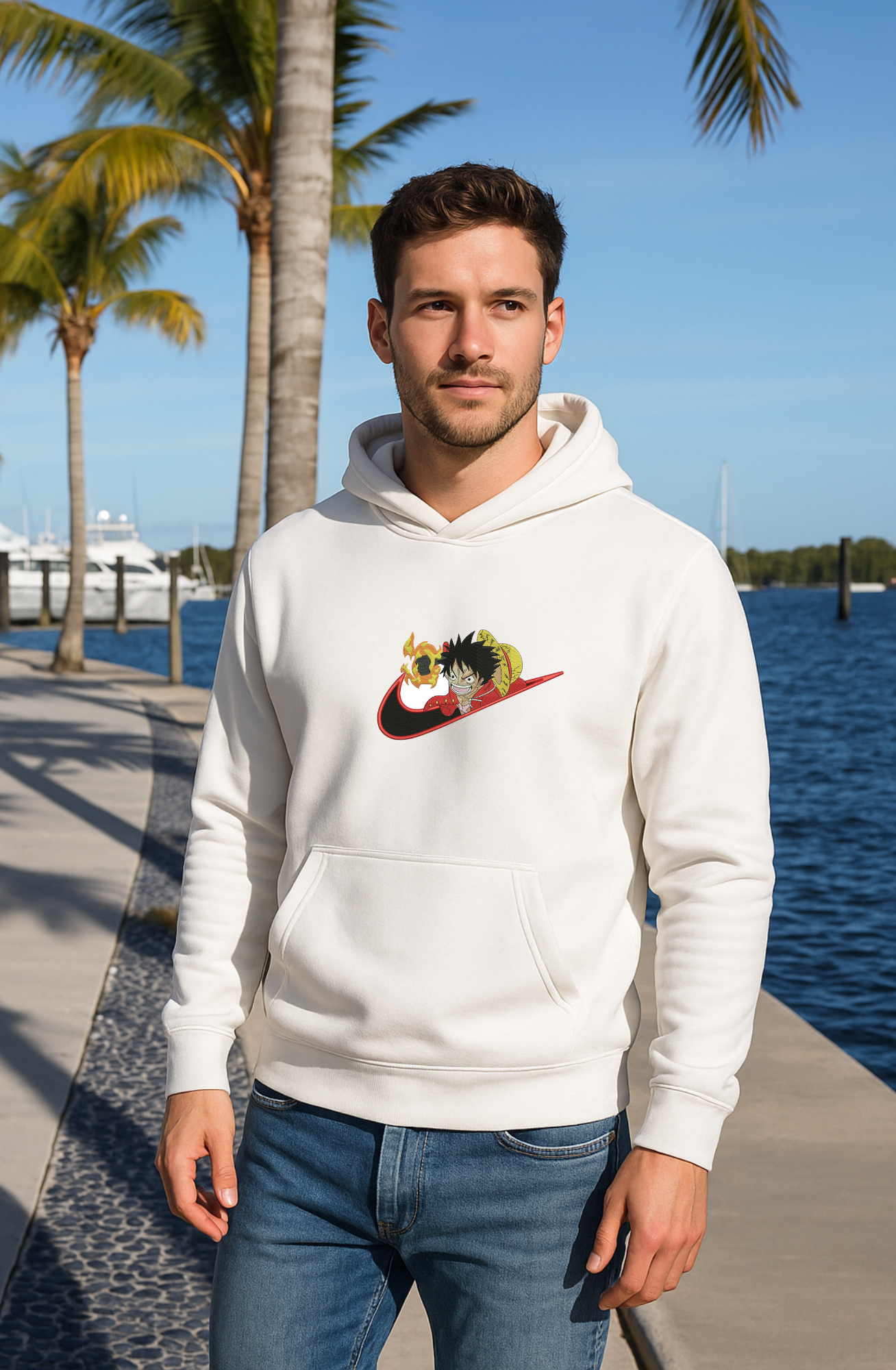 Hoodie bordado de luffy