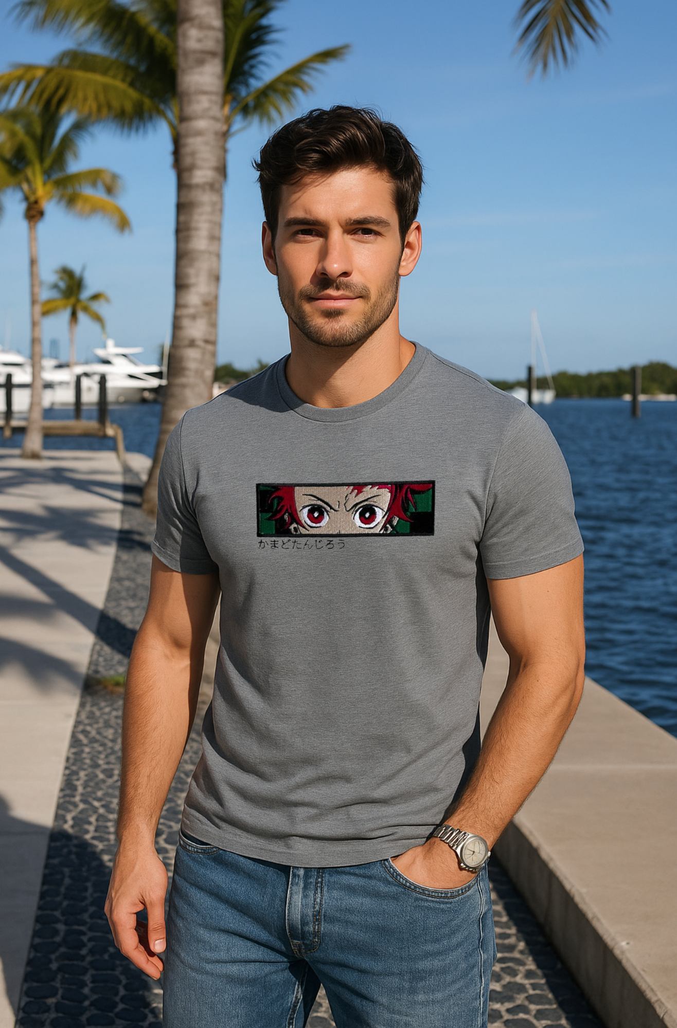 Camiseta Bordada demon slayer