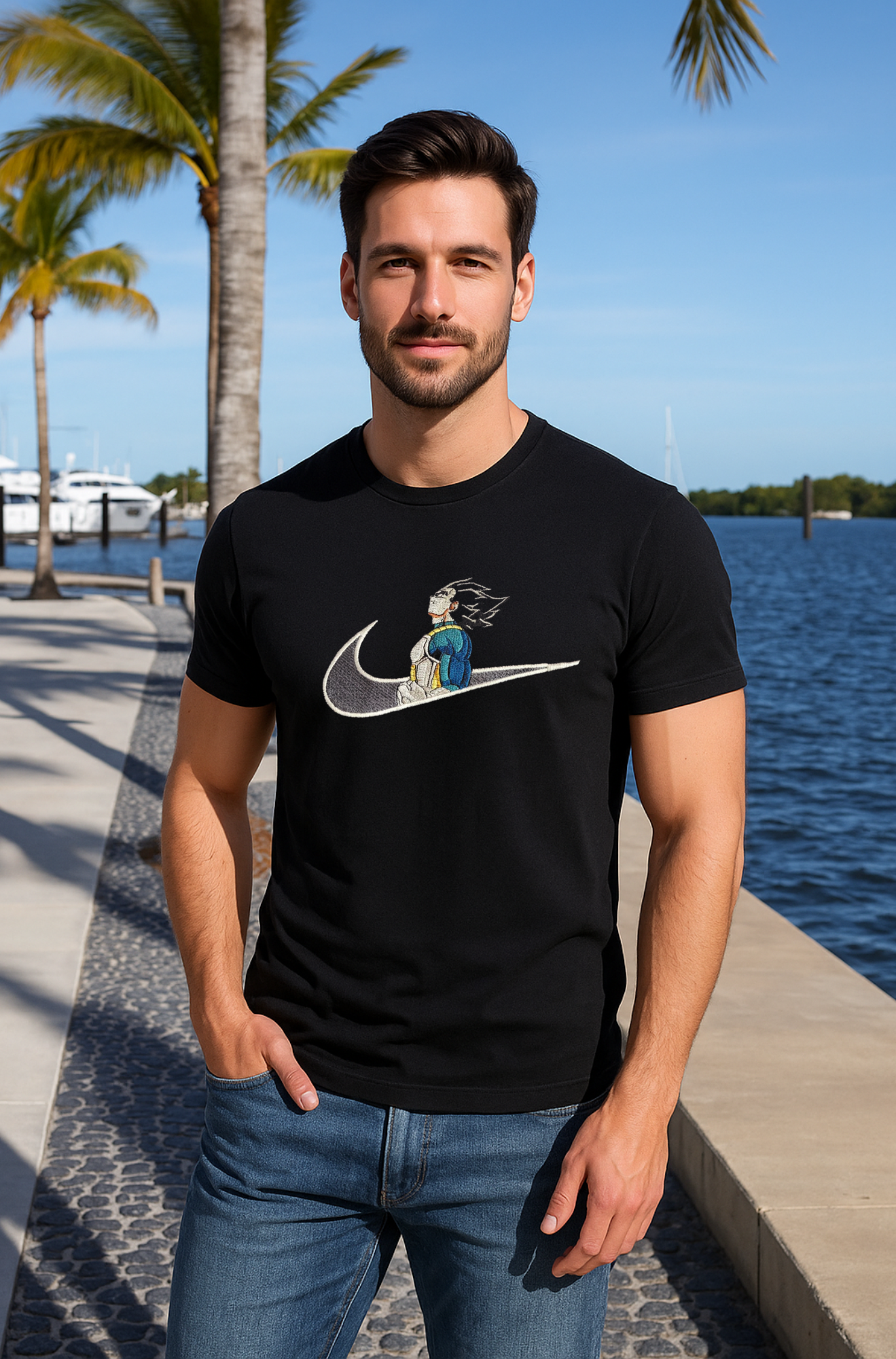 Camiseta bordada de vegueta