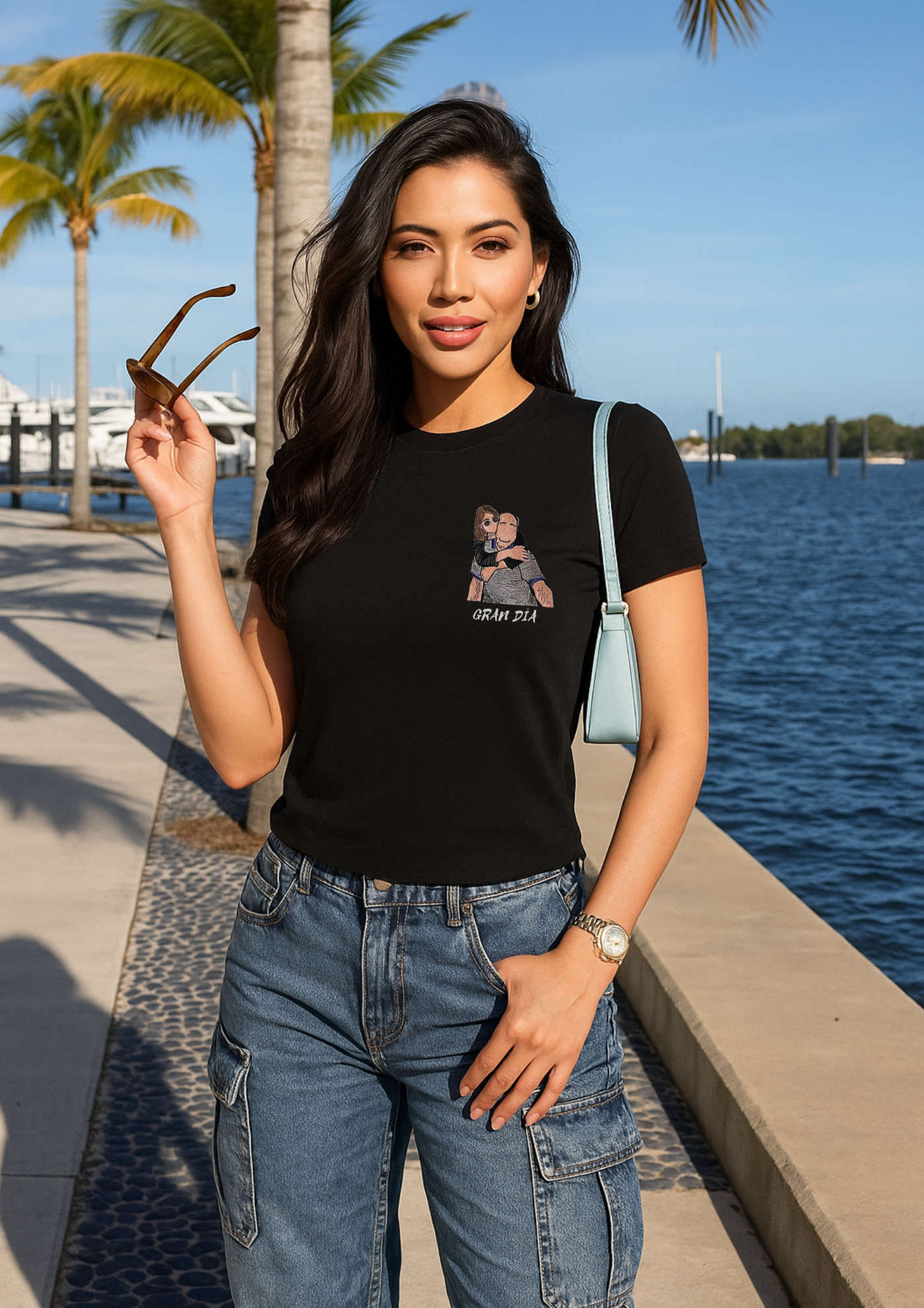 Camiseta bordada de retrato