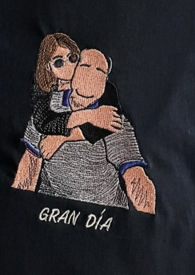 Camiseta bordada de retrato