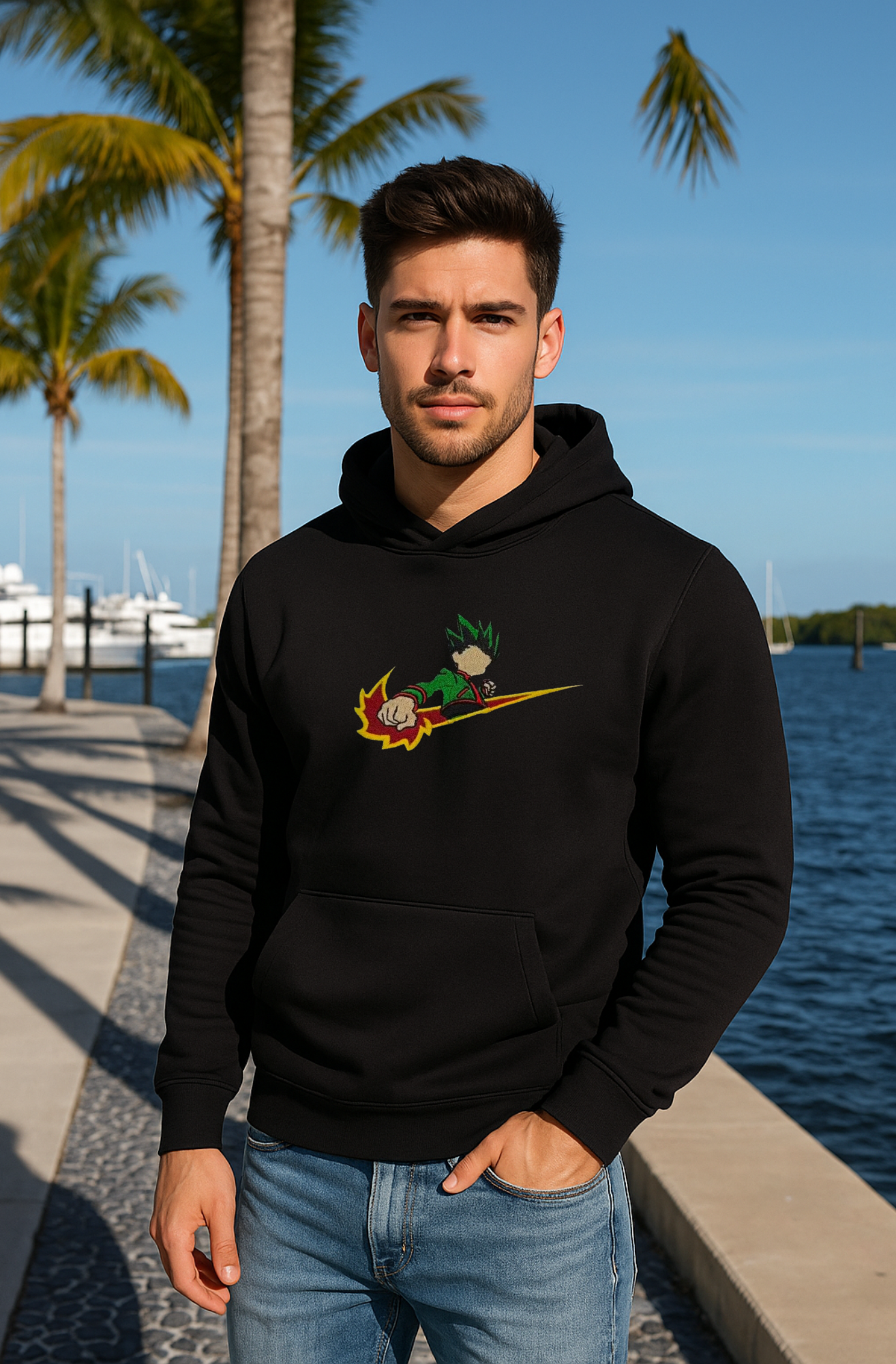 Hoodie bordado de hunter x hunter