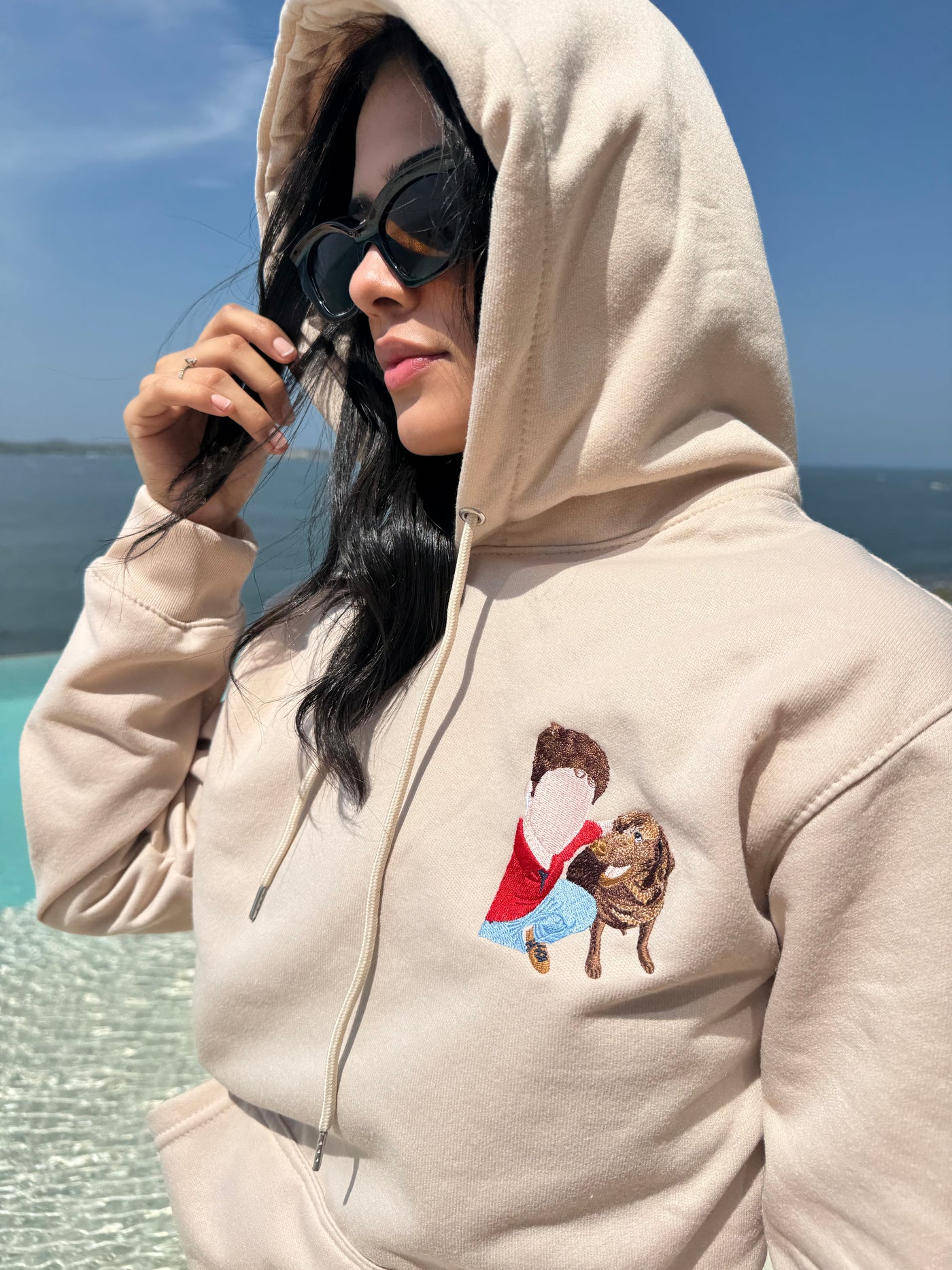 Hoodie personalizado de retrato de mascota con su dueño